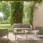 ANGEL collection  designed by ANGELETTI & RUZZA, is a complete collection of dining and lounge chairs with matching cushions, as well as coffee tables and tables in various shapes and sizes that can accommodate up to 8 people. Featuring a soft design with curvy graphics, comfort and an aluminium structure, ANGEL is the perfect collection for creating convivial atmospheres even at seasides.