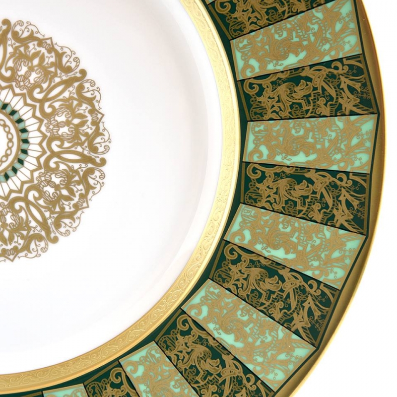 PORCELAIN TABLEWARE EVENTAIL EMERAUDE - LIMITED EDITION