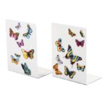 BOOKEND FARFALLE.THERE CAN BE WIT AND UNPREDICTABILITY IN THE ORDER: THIS WAS FORNASETTI IDEA WHEN HE DESIGNED HIS FIRST BOXES AND BOOKENDS, THE MIX OF IMAGES WITH THEIR FUNCTIONAL DESIGN MAKE YHESE ACCESSORIES THE MOST GRACIOUS ENEMIES OF CHAOS. DETAILS- COLOUR: WHITE, WIDTH: 15CM, HEIGHT: 20CM