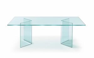 CORNER TABLE IN CURVED GLASS BY CRS FIAM