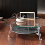 FLUTE COFFEE TABLE IN CURVED GLASS BY LUCIDIPEVERE