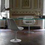 RAGNO TABLE IN CURVED GLASS BY VITTORIO LIVI