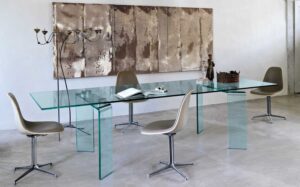RAY TABLE IN CURVED GLASS BY BARTOLI DESIGN