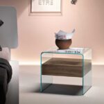 RIALTO NIGHT BEDSIDE TABLE IN CURVED GLASS BY CRS FIAM