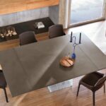 RIME EXSTESIBLE TABLE WITH FUSED GLASS BASE BY BARTOLI DESIGN