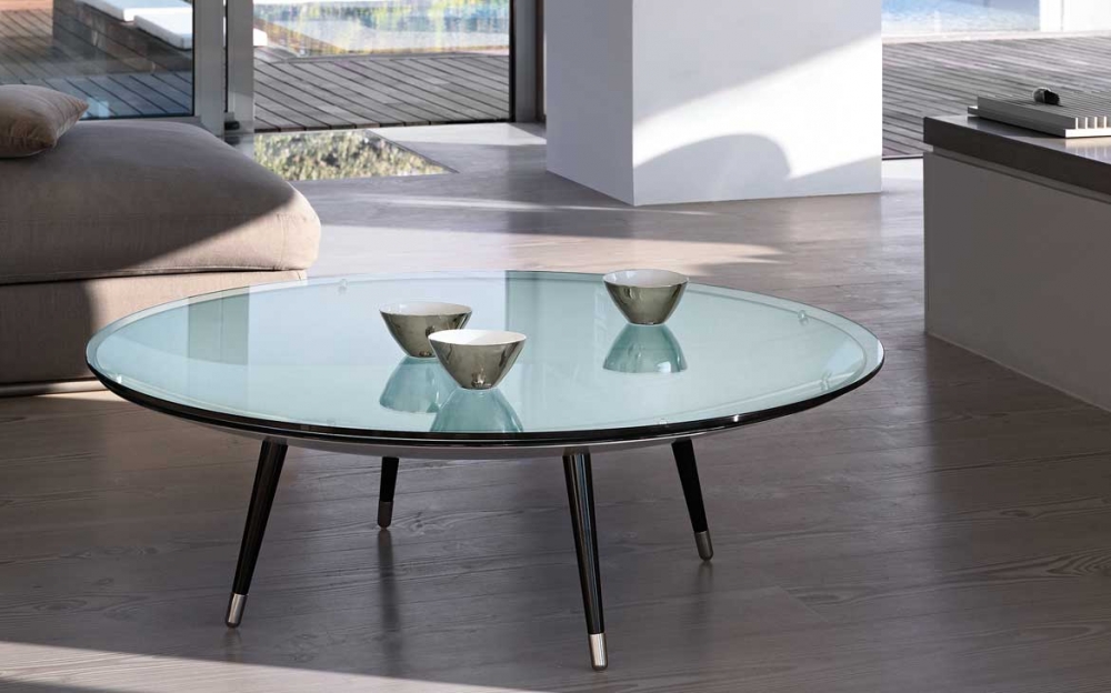 ROY COFFEE TABLE IN CURVED GLASS BY DORIANA E MASSIMILIANO FUKSAS