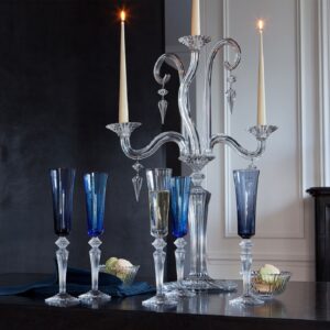 Crystal champagne glasses, bowls and candelabra MILLE NUITS by MATHIAS