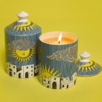 SCENTED CANDLES SOLE DI CAPRI. THIS CANDLES HAS DELICATE FRAGRANCE NOTES OF LEMON, MANDARIN, BERGAMOT, PINE SAP, GALBANUM & SAMPHIRE. MADE FROM 100% VEGETABLE WAX FREE FROM PESTICIDES AND ALLERGENS