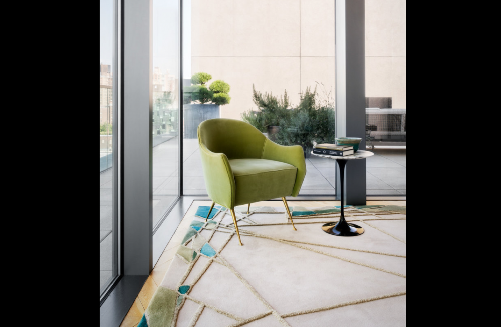 FRAGMENTS I RUG OF 93% WOOL AND 7% DULL SILK BY EDWARD FIELDS