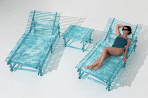 A'MARE sun loungers designed by  JACOPO FOGGINI.