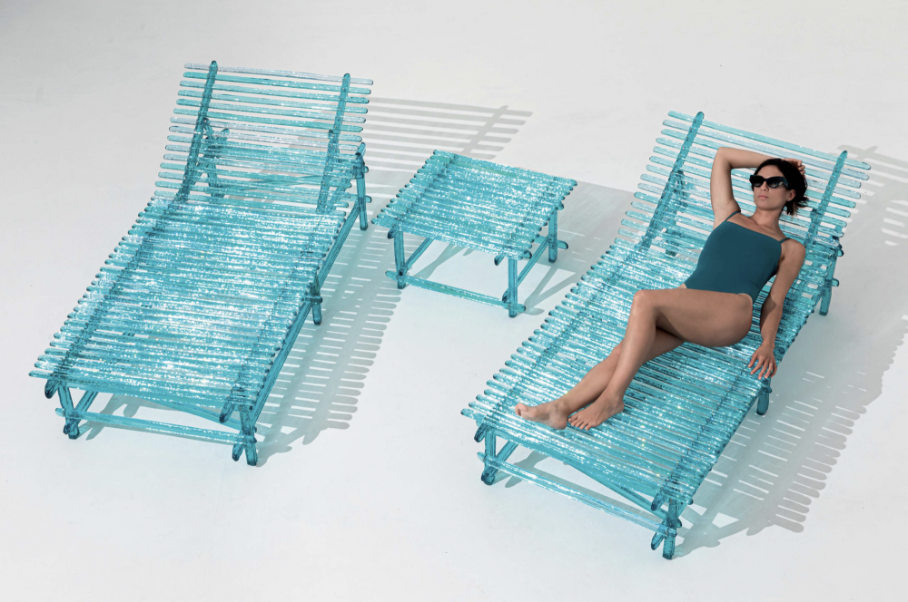 A'MARE sun loungers designed by  JACOPO FOGGINI.