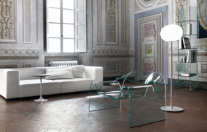 GHOST ARMCHAIR IN CURVED GLASS BY CINI BOERI 1987/2017