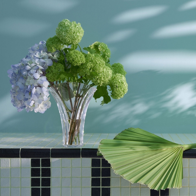 GINKGO VASE S. The vase‚Äôs immaculate silhouette fans out into a resplendent translucent arc. It is cut in a continuous, uninterrupted span of Baccarat clear crystal: a striking piece, amplified all the more by its considerable size. The GINKGO vase is capable of rendering any floral arrangement into a true botanical showcase, allowing the stems to spread amply and the buds to flourish freely. It is also an immaculate piece unto itself thanks to its a skillful showcase of craftsmanship.