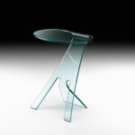 GRILLO SIDE TABLE IN CURVED GLASS BY VITTORIO LIVI