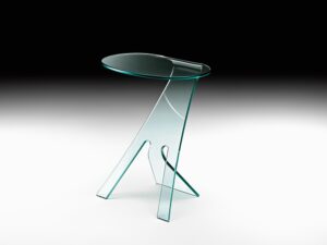 GRILLO SIDE TABLE IN CURVED GLASS BY VITTORIO LIVI