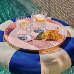 Clear crystal HARMONIE tumbler has a marvelously linear silhouette that would be ideal for any stocked bar.