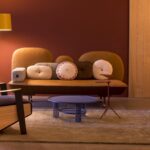 MY BEAUTIFUL BACKSIDE SOFA BY NIPA DOSHI & JONATHAN LEVIEN, SILVER LAKE SMALL ARMCHAIR BY PATRICIA URQUIOLA, MORNING GLORY LOW TABLE BY MARC THORPE AND NET LOW TABLE BENJAMIN HUBERT - HOTEL MUCHELE MERANO, ITALY, 2015  INTERIORS: MOROSO CREATIVE TEAM WITH ARCHITEKTEN STEPHAN MARX ELKE LADURNER ARCHITECTURE: ARCHITEKTEN STEPHAN MARX ELKE LADURNER