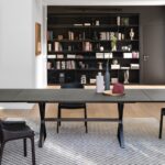 HYPE EXTENDIBLE TABLE WITH BACK-LAQUERED GLASS TOP GLASS TOP BY STUDIO KLASS