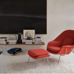 WOMB CHAIR and OTTOMAN by EERO SAARINEN, designed in 1948.