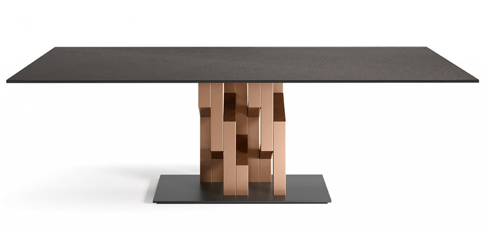 KIGHI TABLE WITH FUSED GLASS TOP BY SETSU E SHINOBU ITO