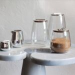 Silver plated cream pitcher, sugar bowl and jars SILVER TIME - designer JEAN-MARIE MASSAUD