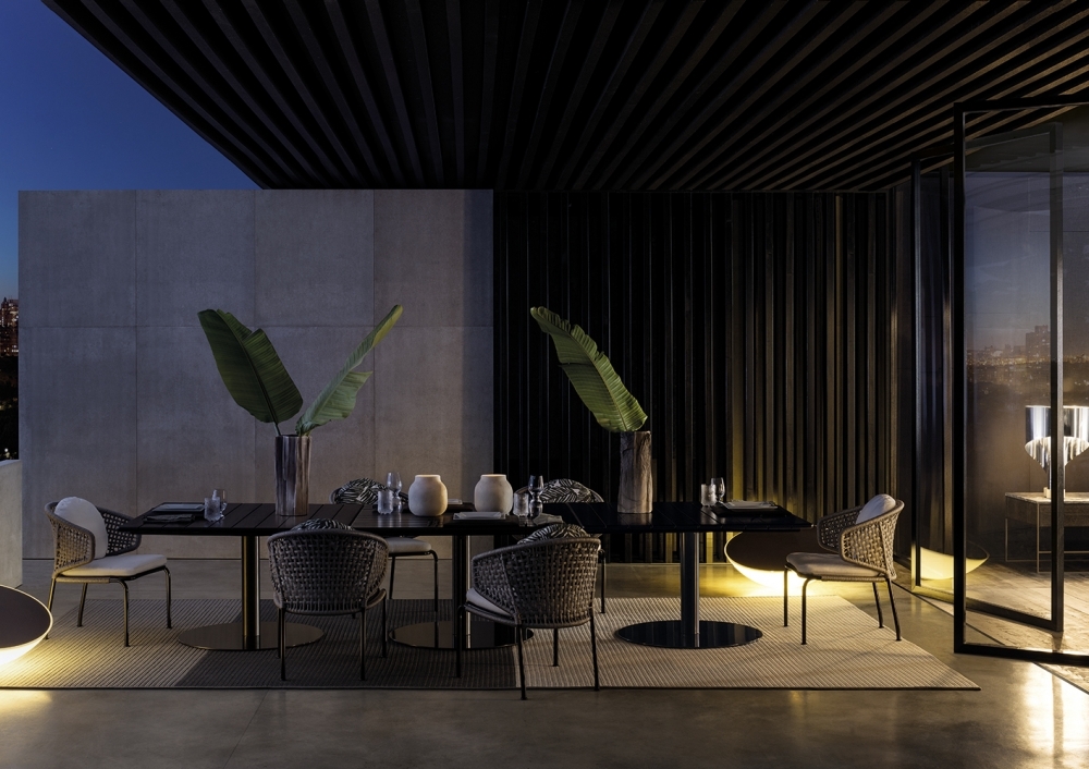 Dining table BELLAGIO, chairs ASTON CORD - designer RODOLFO DORDONI