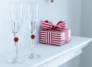 RED EVE HARCOURT champagne flute.