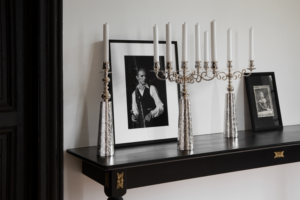 Silver plated candlestick, 3-light and 5-light candelabras JARDIN D'EDEN - designer MARCEL WANDERS