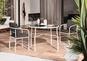 Table and chairs LE PARC - designer MINOTTI STUDIO coordinated by RODOLFO DORDONI