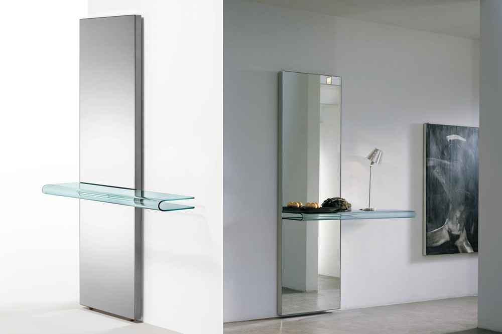 LET ME SEE MIRROR CONSOLE IN CURVED GLASS BY RODOLFO DORDONI