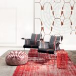 Small armchairs IRIS ‚Äì designer DOMINIQUE PETOT; round ottoman DEW and stool KUB ‚Äì designer NENDO