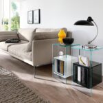MAGIQUE SIDE TABLE IN GLASS WITH COMPARTMENT BY STUDIO KLASS