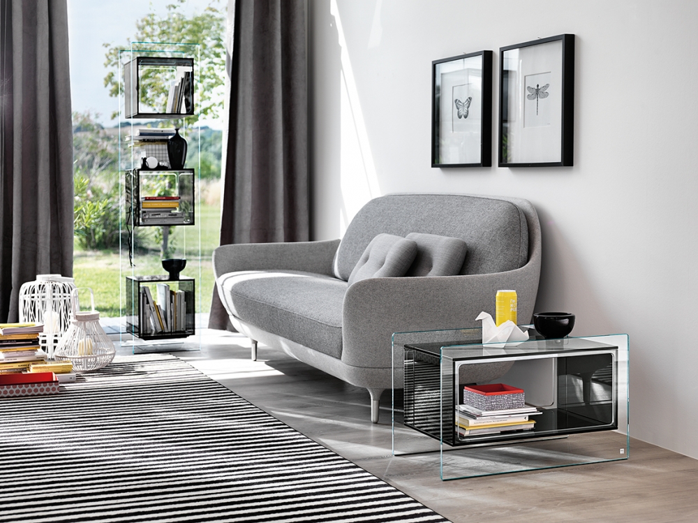 MAGIQUE SIDE TABLE IN GLASS WITH COMPARTMENT BY STUDIO KLASS