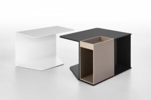 COSY LOW TABLE 1 ‚Äì 2 by FRANCESCO ROTA, designed in 2017. COSY LOW TABLE 1 and COSY LOW TABLE 2 are coffee table sets designed in large sizes; small architectural solutions with strictly rigorous lines. They also offer low parts for storage. Piece of accessory that contrasts with the soft volumes of the padded items to underscore their functional features for MDF Italia‚Äôs living room.