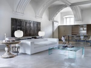 NEUTRA COFFEE TABLE IN CURVED GLASS BY RODOLFO DORDONI