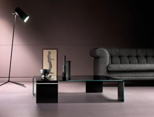 NEUTRA COFFEE TABLE IN CURVED GLASS BY RODOLFO DORDONI