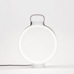 Porcelain lantern with leather belt NIGHTINGALE - designer CHIRSTOPHE DE LA FONTAINE