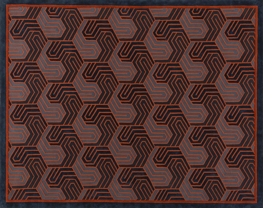OVERLAP I RUG OF 63 % WOOL AND 37 % SILK BY EDWARD FIELDS