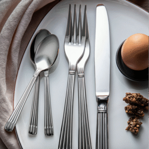 Cutlery collection OSIRIS. Created in 1991 by the designer BERNARD YOT, the OSIRIS cutlery collection evokes the aquatic and plant world of Egypt. Its discreet ornaments that can be found at the ends of the cutlery sleeves give it a serene and delicate beauty. The OSIRIS collection invites us to sublimate everyday tables.