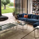 PIXEL COFFEE TABLE WITH MULTICOLOR GLASS TOP BY VITTORIO LIVI