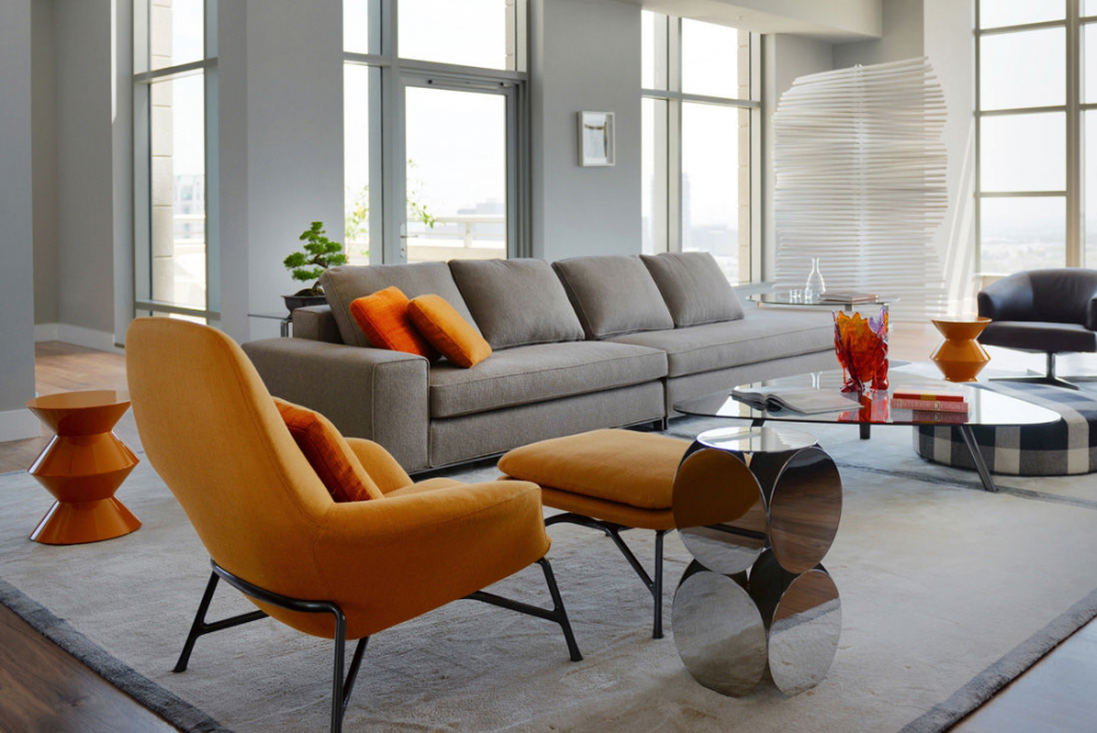 PRINCE armchair and footstool by RODOLFO DORDONI