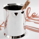 STAINLESS STEEL AND SILVER PLATED CHAMPAGNE BUCKET - DESIGNED BY CHARLES SCHUMANN