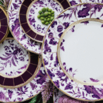 PRUNUS collection.The stylized Garden of Eden depicted in this beautiful PRUNUS  pattern comes from a XIVth century Chinese dish. Added delicate gold motifs bring an Art Deco touch to the entire service. The collection offers a bucolic stroll.
