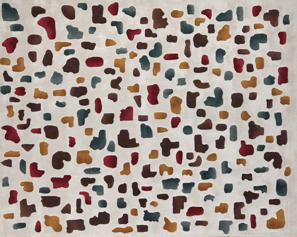 REFLECTIONS I RUG OF 70 % 50 WOOL/50 SILK BLEND AND 30 % WOOL BY EDWARD FIELDS STUDIO