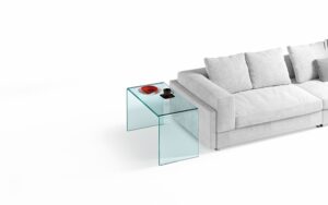 RIALTO SIDE TABLE IN CURVED GLASS BY CRS FIAM