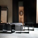 RIALTO TRIS COFFEE TABLE IN CURVED GLASS BY CRS FIAM