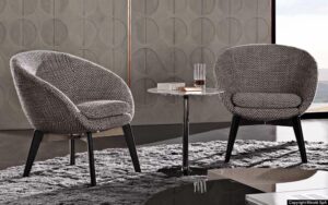 RUSSELL LOUNGE LITTLE FIXED ARMCHAIR by RODOLFO DORDONI