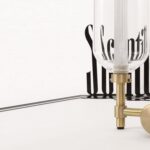 Borosilicate glass lighting system with metal base SCINTILLA - designer PIETRO RUSSO