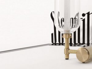 Borosilicate glass lighting system with metal base SCINTILLA - designer PIETRO RUSSO