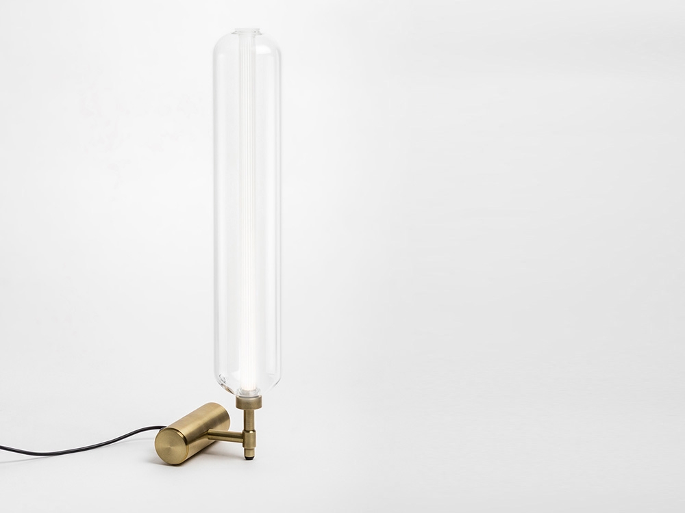 Borosilicate glass lighting system with metal base SCINTILLA - designer PIETRO RUSSO